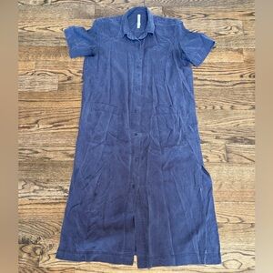 The Group Babaton Blue Midi Button-Down Short-Sleeved Dress – Size Small